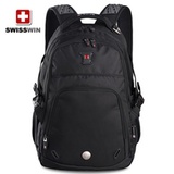SWISSWIN瑞士军刀 商务休闲双肩包男女背包中学生运动书包SW9017(黑色)