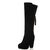巫卡卡2013新款高跟磨砂皮长筒靴粗跟防水台高筒保暖骑士女靴子314-N207(黑色 37)