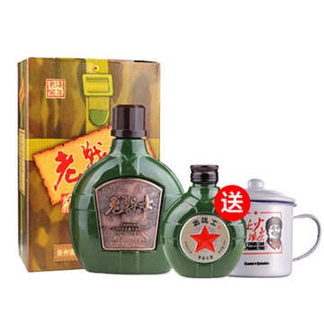 52老战士陈年老窖500ml52老战士革命小酒125ml老战士纪念搪瓷杯