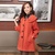 Mailljor 2013女装时尚气质秋冬新款羊毛大衣 韩版中长款显瘦外套756(橘色 L)