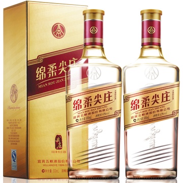 五粮液 2013年新品 棉柔尖庄金标 42度500ml 两瓶装 宴专用酒