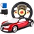 布加迪 方向盘遥控车 漂移充电儿童玩具车 汽车模型(激情红 方向盘布加迪)