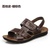 卡尊日常休闲鞋夏季新款鞋子 露趾套筒透气沙滩鞋凉鞋STX01(荔枝纹棕色 42)