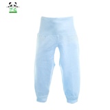 萌趣 精品纯棉开档护脐宝宝高腰裤(1条装）(开裆蓝色 66)