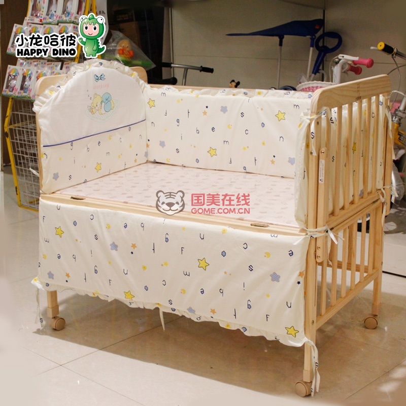 好孩子小龙哈彼实木婴儿床简洁版环保无漆宝宝床LMY118E