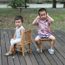 【京好】儿童椅子凳子 换鞋梳妆凳 小孩靠背实木楠竹折叠休闲椅AB58(靠背椅小号 坐宽25总高49厘米)