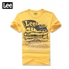 Lee专柜正品李牌2015夏季新款时尚修身男士短袖体恤(4C黄色 S)