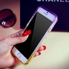 iPhone6/6plus手机壳 苹果6/6plus渐变彩虹边框4.7 5.5保护套彩色硅胶(紫黄色 iPhone6plus)