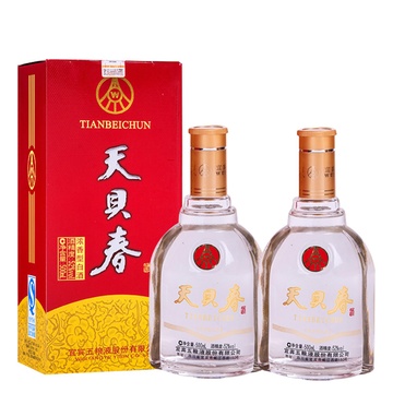 五粮液 天贝春 浓香型高度白酒 两瓶装 52度 500ml