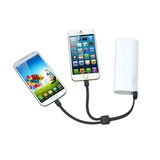 平晏（Paxyan）手环数据线5S/6plus手机 USB数据充电线双线手环安卓苹果通用(白色)