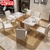 梦玛尼现代小户型水曲柳木色自动伸缩折叠餐桌超白钢化玻璃餐台(定制产品)第5张高清大图