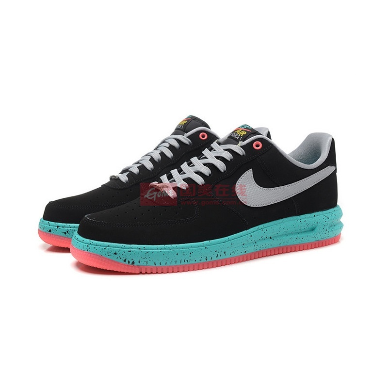 nike男鞋lunar force1耐克空军一号南海岸登月休闲板鞋654256-004(黑