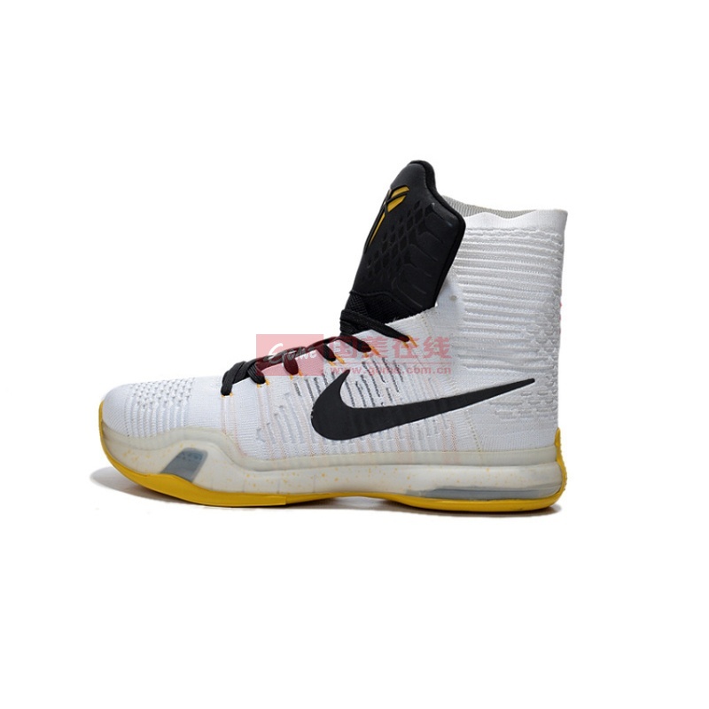 耐克nikekobe10科比10代男士高帮篮球鞋战靴718763白黑黄41
