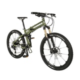 HUMMER悍马折叠山地自行车 航空铝车架 全球限量定制版H1-2680SF(橄榄绿 橄榄绿)