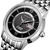 瑞士*BUREI宝梭表 格兰多系列 全自动机械表商务精钢男士手表(本色钢带黑面 男款)第3张高清大图