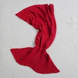 禧多屋Hitohome美人鱼毯沙发毯空调毯盖毯毛线针织毯子(红色 190*100CM)