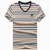 3197夏装薄款战地吉普纯棉弹力条纹V领短袖T恤衫 男士半袖polo衫(桔色 XL)