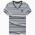 3197夏装薄款战地吉普纯棉弹力条纹V领短袖T恤衫 男士半袖polo衫(桔色 XL)第3张高清大图