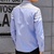 衬衫男中长袖 修身韩版方领纯色休闲学生衬衣时尚潮流青年男装衣服201(浅蓝 M)第2张高清大图