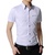 2016夏季新品 时尚都市男士白色斯文短袖衬衫休闲130(白色 M)第3张高清大图
