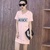 爱衣琳 2016夏季新款韩版宽松圆领短袖t恤女修身打底衫显瘦(粉红色)第3张高清大图