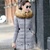 莉妮吉尔2016冬季新款女装棉袄女中长款带毛领修身保暖羽绒棉服女大码棉衣外套(浅灰色 M)
