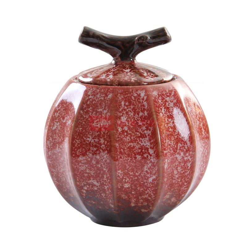 茶具伍家坊南瓜瓣茶叶罐窑变茶罐陶瓷密封醒茶罐普洱茶叶罐返回商品页