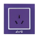 LVC6503A 水晶钢化玻璃面板 16A三孔插座(浪漫紫)