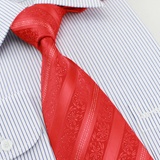 男士正装商务结婚领带经典红色花纹款式A03