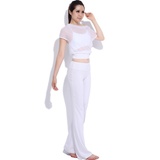 斯泊恩正品 瑜伽服 黑色白色套装 新款 健身服 女11851+12159(白色 XL)