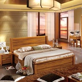 中式简约卧室1.8米气动高箱床