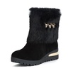 麦高 2013冬季新款女鞋 时尚流苏坡跟女靴棉靴雪地靴 C93903-H07(黑色 35)