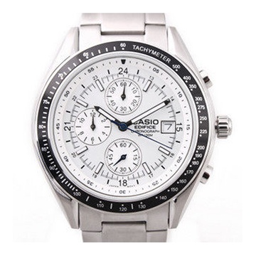 卡西欧ef503d7a三眼计时运动防水钢带男表