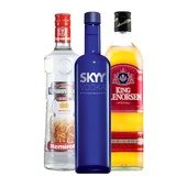 进口洋酒 英国格兰森威士忌/乌克兰雷米诺红牌/美国蓝天伏特加 3支组合 烈酒