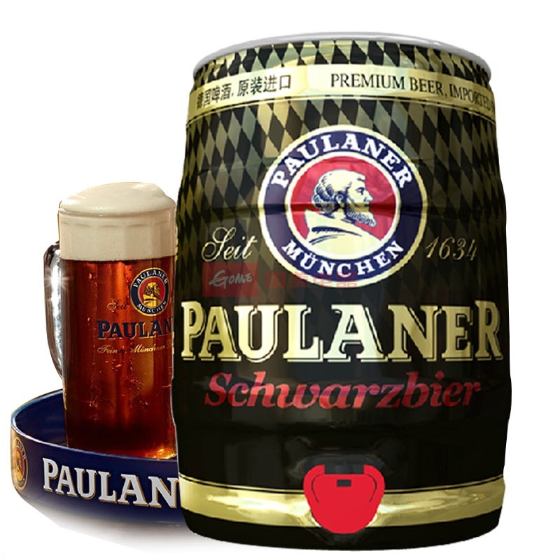 德国进口黑啤paulaner柏龙纯麦黑啤酒5l桶装
