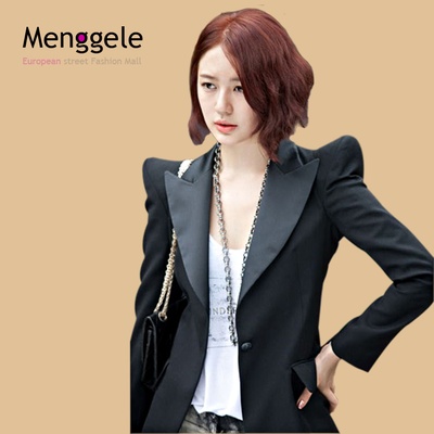 蒙格勒西装推荐：Menggele2013韩版耸肩垫肩外套修身小西装