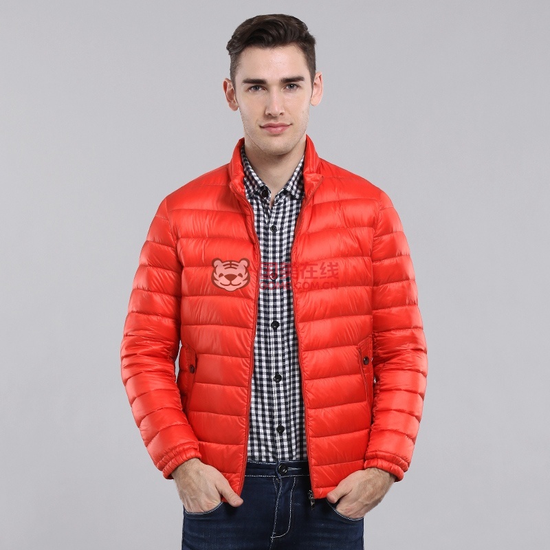 凯德申 男款立领炫彩纯色秋羽绒 轻薄羽绒服 2014新款 k1605团购价格