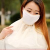 2015女士防晒口罩透气护颈夏 防紫外线透气超大防晒防尘口罩(素花款米色)