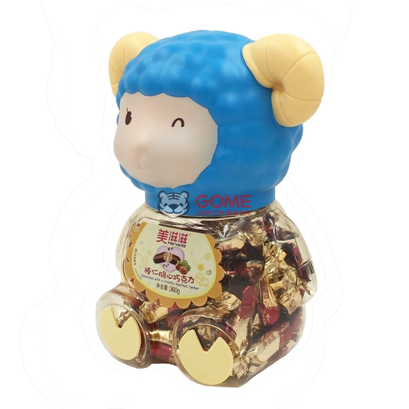 金帝巧克力 喜羊羊 榛仁脆心美滋滋巧克力 360g 节日礼品 罐装(黄色)