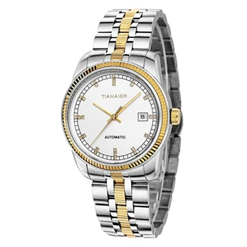 天奈尔tiannaier手表经典系列表盘镶钻带日历夜光进口机芯全自动机械