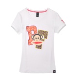 PaulFrank 大嘴猴夏季新款女士短袖T恤PSD52CE6113(字母PF-白色 L)