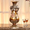 贵族大象装饰长颈敞口大花瓶欧式高档树脂花器摆件客厅装饰品