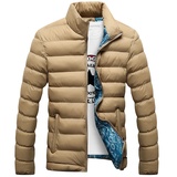 2015冬季新款韩版男装棉衣外套男士加厚棉袄冬装青年修身短款棉服 7033(7008卡其色 L)