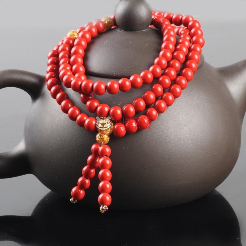 芭法娜鸿运6mm108颗朱砂手链珠径6mm