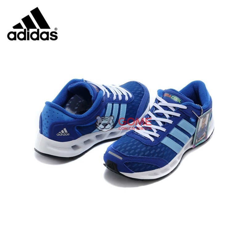 adidas 阿迪达斯清风阴阳跑鞋 透气网布 主打neo系列 亚瑟士(宝兰白