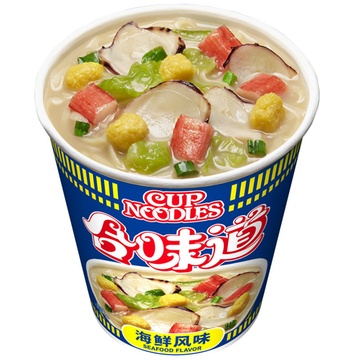 nissin/日清合味道 方便面桶面 杯装速食泡面(桶装整箱(海鲜风味)