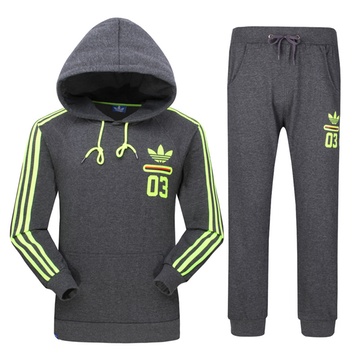 adidas阿迪达斯三叶草男款纯棉运动套装男士休闲运动纯棉长袖套装p