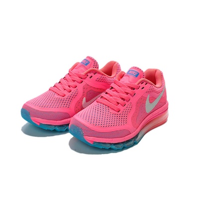 耐克男女童鞋 NIKE 2014 MAX中大童气垫鞋跑步鞋透气网面运动鞋(粉红蓝 35)