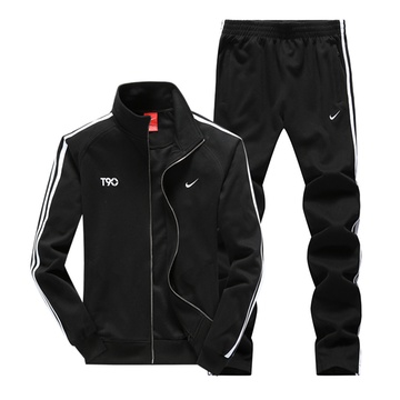 耐克nike男士运动服开衫休闲套装卫衣长裤套装跑步训练服(黑)