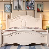 床 实木床双人床1.8 2.0美式床大人床 地中海实木家具 卧室白色家具M801 白色(单床) 1800*2000(地中海)